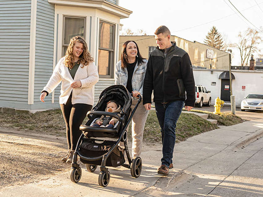 Woman who gave her baby up for adoption visits with adoptive family